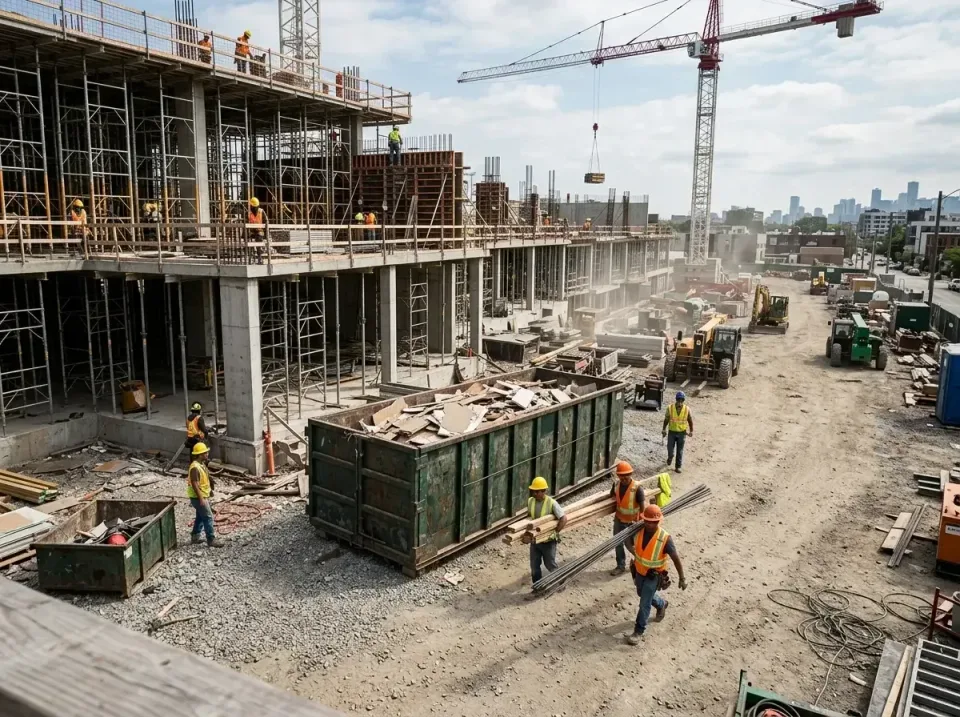 commercial-construction-site-w-002 — frequently asked questions, Low Cost Construction Dumpster Rental in Anoka, MN